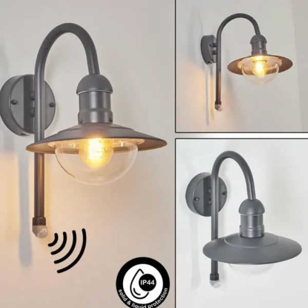 hofstein Applique murale d'extérieur Elima Anthracite, 1 lumière, Détecteur de mouvement* Lampes Modernes