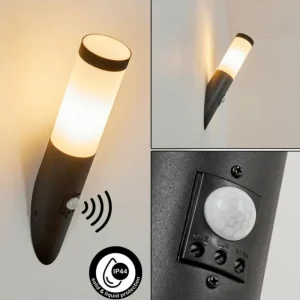 hofstein Applique murale d'extérieur Ruti Noir, 1 lumière, Détecteur de mouvement* Lampes Modernes