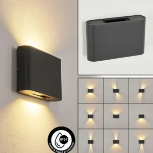 hofstein Applique murale d'extérieur Trapatrapa LED Anthracite, 2 lumières* Lampes Modernes