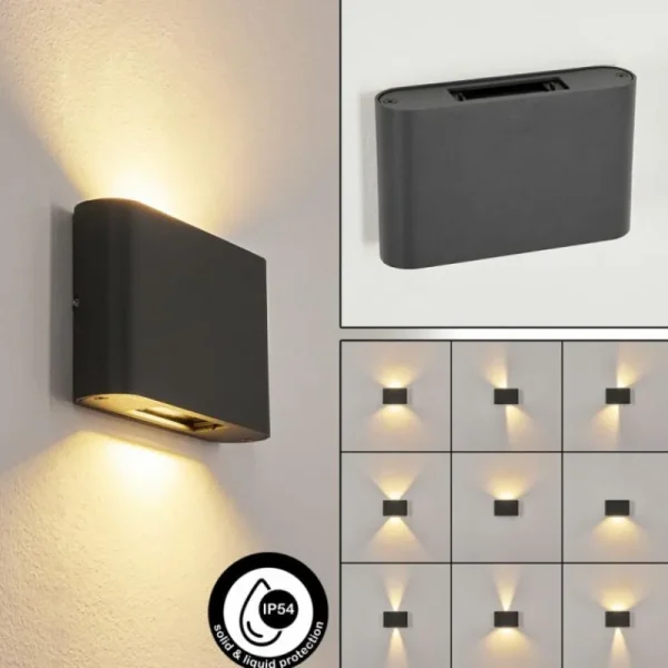 hofstein Applique murale d'extérieur Trapatrapa LED Anthracite, 2 lumières* Lampes Modernes