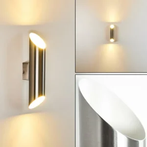hofstein Applique murale d'extérieur Saulcy LED Acier inoxydable, 2 lumières* Lampes Modernes