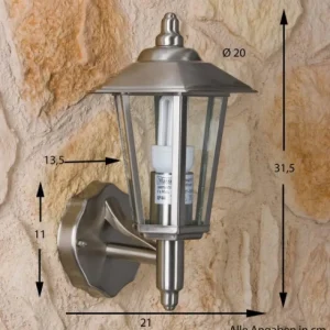 hofstein Applique murale d'extérieur Moskau Acier inoxydable, Transparent, 1 lumière* Lampes Modernes
