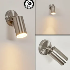 hofstein Applique murale d'extérieur Bessiebelle Acier inoxydable, Blanc, 1 lumière* Lampes Modernes