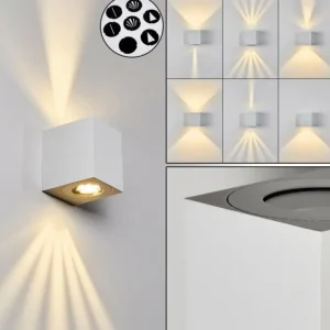 hofstein Applique murale d'extérieur Mora LED Blanc, 2 lumières* Lampes Modernes