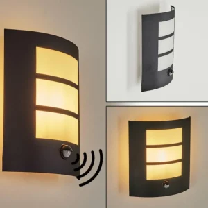 hofstein Applique murale d'extérieur Matilau Noir, Blanc, 1 lumière, Détecteur de mouvement* Lampes Modernes