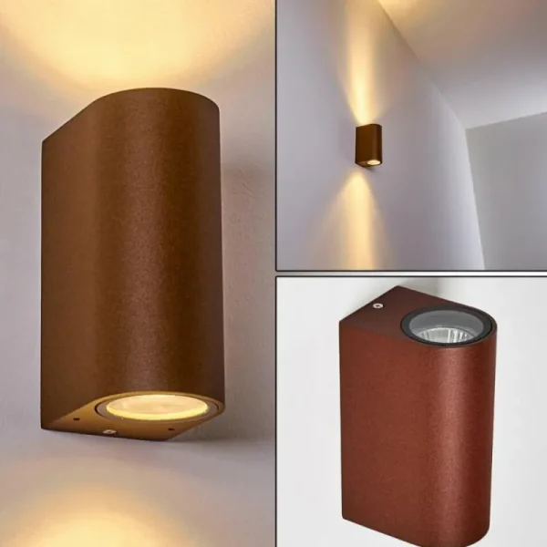 hofstein Applique murale d'extérieur Norrelogum Rouille, 2 lumières* Lampes Modernes