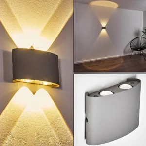 hofstein Applique murale d'extérieur Abaiang LED Gris, 1 lumière* Lampes Modernes
