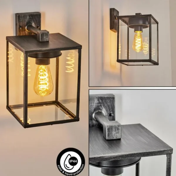 hofstein Applique murale d'extérieur Gramilla Noir, Argenté, 1 lumière* Lampes Modernes