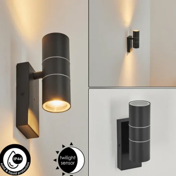 hofstein Applique murale d'extérieur Simola Anthracite, 2 lumières* Lampes Modernes