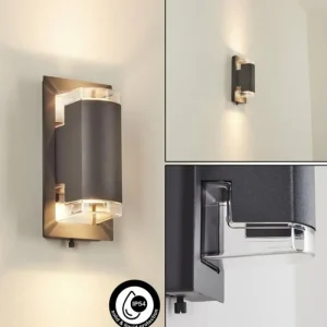 hofstein Applique murale d'extérieur Nabawa Anthracite, 2 lumières* Lampes Modernes