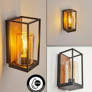 hofstein Applique murale d'extérieur Palanga Brun, Couleur bois, Noir, 1 lumière* Lampes Modernes