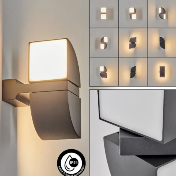 hofstein Applique murale d'extérieur Kontenga LED Anthracite, 2 lumières* Lampes Modernes