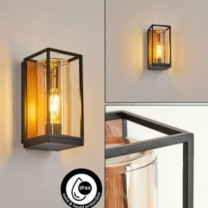 hofstein Applique murale d'extérieur Palanga Brun, Couleur bois, Noir, 1 lumière* Lampes Modernes
