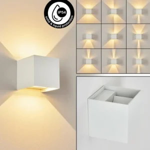 hofstein Applique murale d'extérieur Tamarin LED Blanc, 2 lumières* Lampes Modernes