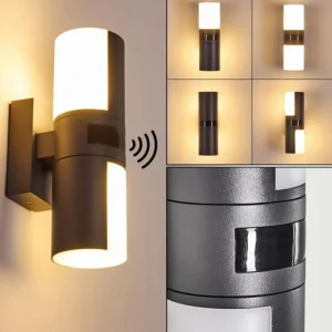 hofstein Applique murale d'extérieur Baulund LED Anthracite, 1 lumière, Détecteur de mouvement* Lampes Modernes