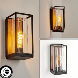 hofstein Applique murale d'extérieur Palanga Brun, Couleur bois, Noir, 1 lumière* Lampes Modernes