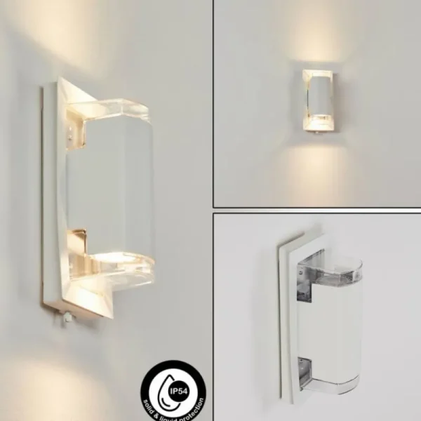 hofstein Applique murale d'extérieur Nabawa Blanc, 2 lumières* Lampes Modernes