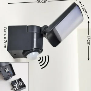 hofstein Applique murale d'extérieur Larvik LED Anthracite, 1 lumière, Détecteur de mouvement* Lampes Modernes
