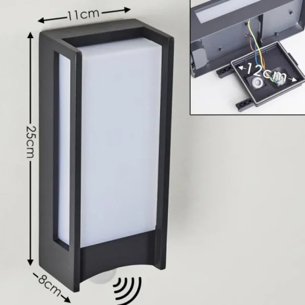 hofstein Applique murale d'extérieur Skove LED Anthracite, 1 lumière, Détecteur de mouvement* Lampes Modernes