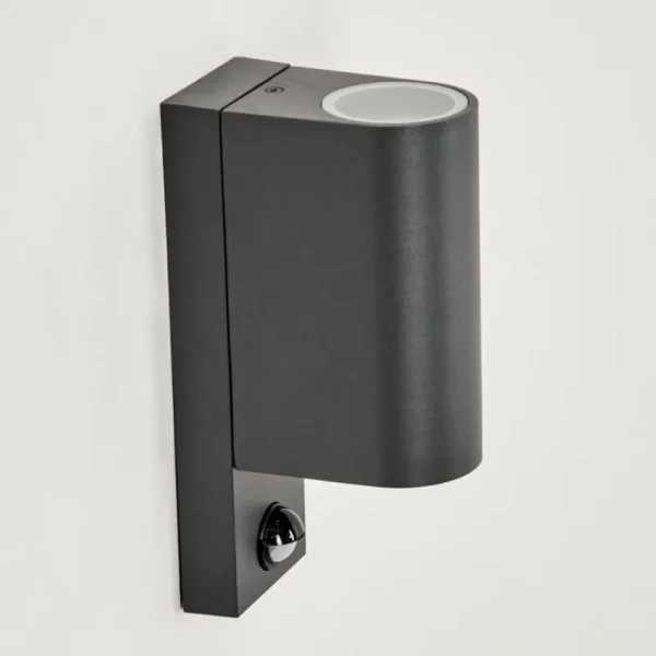 hofstein Applique murale d'extérieur Kingstown Anthracite, Transparent, 2 lumières, Détecteur de mouvement* Lampes Modernes