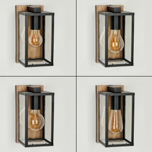 hofstein Applique murale d'extérieur Fortunies Brun, Couleur bois, Noir, 1 lumière* Lampes Modernes