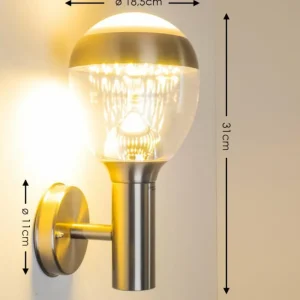 hofstein Applique murale d'extérieur CORDOVA LED Acier inoxydable, 1 lumière* Lampes Modernes