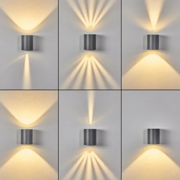 hofstein Applique murale d'extérieur Mora LED Gris, 2 lumières* Lampes Modernes