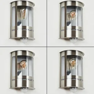 hofstein Applique murale d'extérieur Lauvdal Acier inoxydable, 1 lumière, Détecteur de mouvement* Lampes Modernes