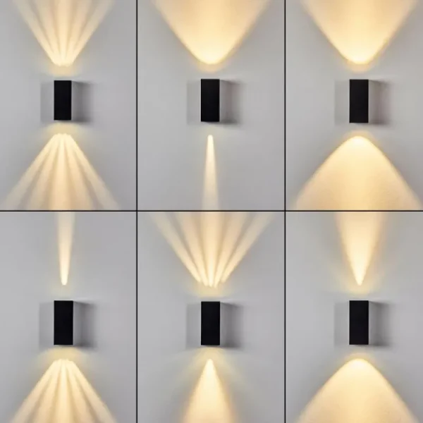 hofstein Applique murale d'extérieur Komoren LED Noir, 2 lumières* Lampes Modernes