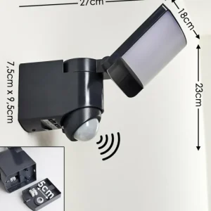 hofstein Applique murale d'extérieur Larvik LED Anthracite, 1 lumière, Détecteur de mouvement* Lampes Modernes