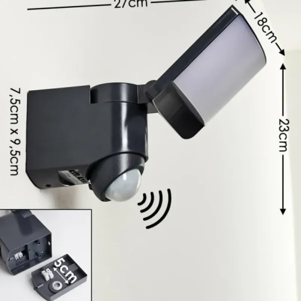 hofstein Applique murale d'extérieur Larvik LED Anthracite, 1 lumière, Détecteur de mouvement* Lampes Modernes