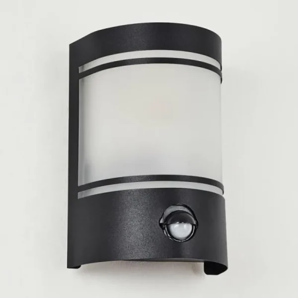 hofstein Applique murale d'extérieur Visnum Noir, Blanc, 1 lumière, Détecteur de mouvement* Lampes Modernes