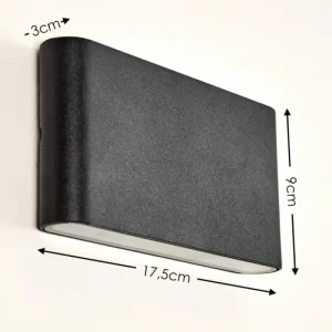 hofstein Applique murale d'extérieur Marsh LED Noir, 2 lumières* Lampes Modernes