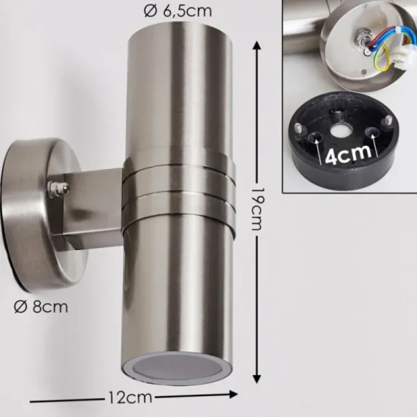 hofstein Applique murale d'extérieur Satava LED Chrome, 1 lumière* Lampes Modernes