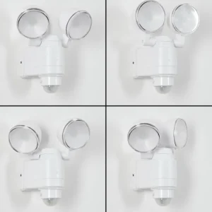 hofstein Applique murale d'extérieur Anyarhwi LED Blanc, 2 lumières, Détecteur de mouvement* Lampes Modernes