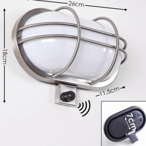 hofstein Applique murale d'extérieur Belmopan Acier inoxydable, 1 lumière, Détecteur de mouvement* Lampes Modernes