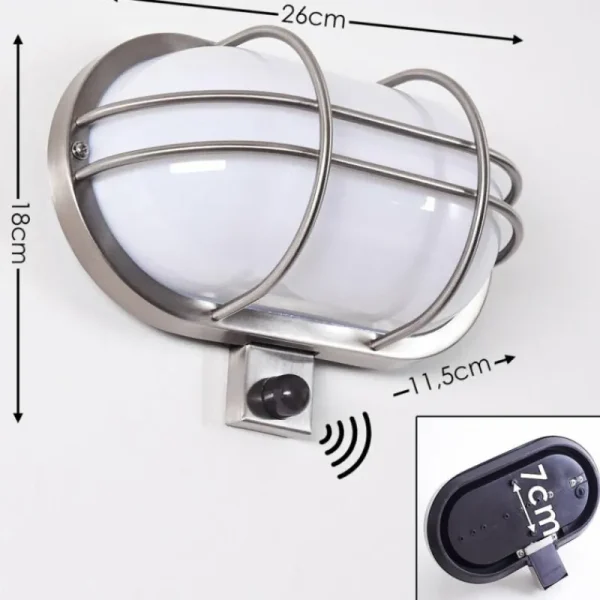 hofstein Applique murale d'extérieur Belmopan Acier inoxydable, 1 lumière, Détecteur de mouvement* Lampes Modernes