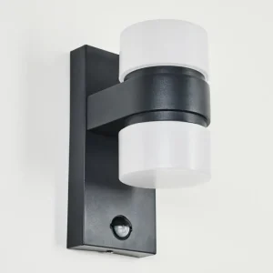 hofstein Applique murale d'extérieur Tiarp LED Noir, 2 lumières, Détecteur de mouvement* Lampes Modernes
