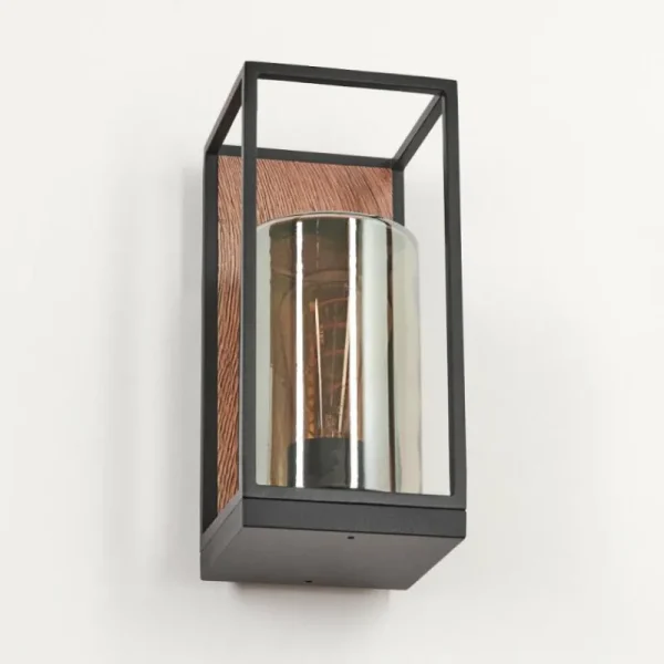 hofstein Applique murale d'extérieur Palanga Brun, Couleur bois, Noir, 1 lumière* Lampes Modernes