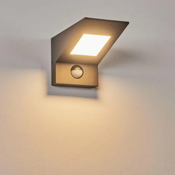 hofstein Applique murale d'extérieur Matlava LED Anthracite, Blanc, 1 lumière, Détecteur de mouvement* Lampes Modernes