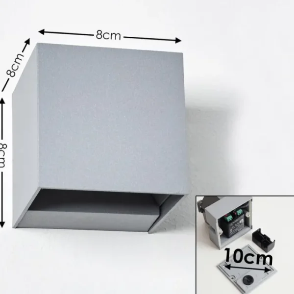 hofstein Applique murale d'extérieur Fauderup LED Gris, 2 lumières* Lampes Modernes