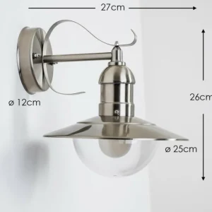 hofstein Applique murale d'extérieur Broni Acier inoxydable, 1 lumière* Lampes Modernes