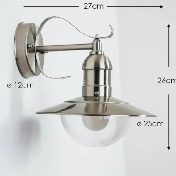hofstein Applique murale d'extérieur Broni Acier inoxydable, 1 lumière* Lampes Modernes