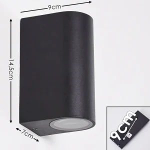 hofstein Applique murale d'extérieur Komoren LED Noir, 2 lumières* Lampes Modernes