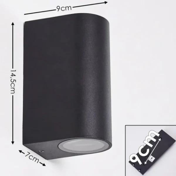 hofstein Applique murale d'extérieur Komoren LED Noir, 2 lumières* Lampes Modernes