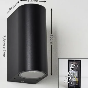 hofstein Applique murale d'extérieur Norrelogum Noir, 2 lumières* Lampes Modernes