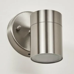 hofstein Applique murale d'extérieur Bessiebelle Acier inoxydable, Blanc, 1 lumière* Lampes Modernes