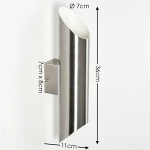 hofstein Applique murale d'extérieur Saulcy LED Acier inoxydable, 2 lumières* Lampes Modernes