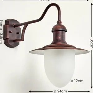 hofstein Applique murale d'extérieur Lucide ARUBA Brun, Rouille, 1 lumière* Lampes Modernes