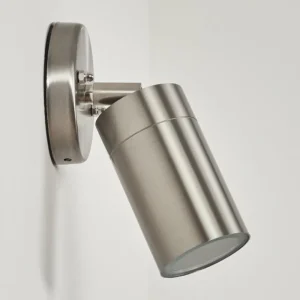 hofstein Applique murale d'extérieur Bessiebelle Acier inoxydable, Blanc, 1 lumière* Lampes Modernes